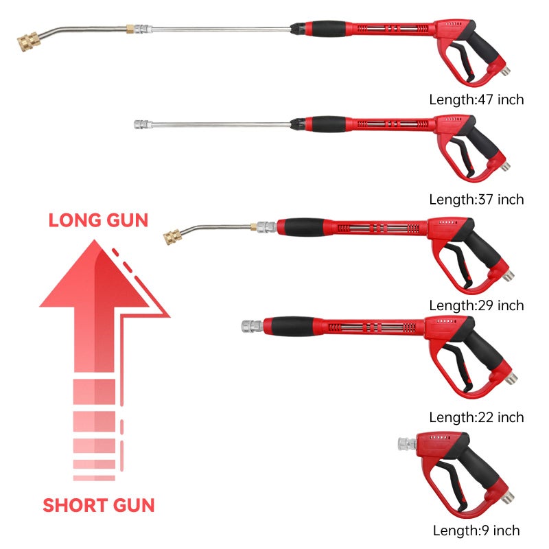 CHAVOR Upgraded Pressure Washer Gun with Extension Replacement Wand, M22 Fitting,7 Inch 30 Degree Curved Rod, 5 Nozzle Tips, 5000 PSI, 47 Inch - Image 5